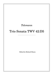 Partition aigu enregistrement  1, Trio pour 2 flûtes et Continuo, TWV 42:D5
