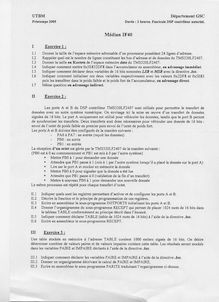 UTBM 2005 if40 informatique industrielle genie electrique et systemes de commande semestre 2 partiel