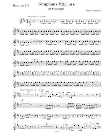 Partition cor 1 (F), Symphony No.2, E minor, Rondeau, Michel
