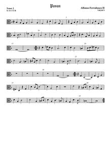 Partition ténor viole de gambe 2, alto clef, Pavan à 5 No.9, Ferrabosco Jr., Alfonso