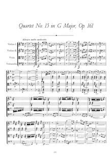 Partition complète, corde quatuor No.15, G Major, Schubert, Franz