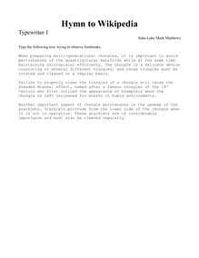 Partition Typewriter 1, Hymn to Wikipedia, D major, Matthews, John-Luke Mark