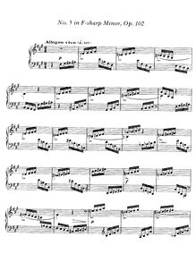 Partition complète, Impromptu No.5 en F-sharp minor, Op.102, Fauré, Gabriel