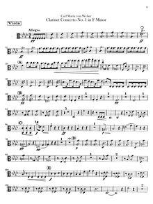 Partition altos, clarinette Concerto No.1, F minor, Weber, Carl Maria von