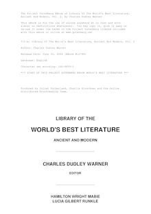 Library of the World s Best Literature, Ancient and Modern — Volume 2