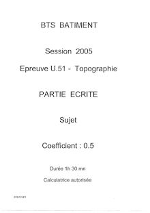 Topographie 2005 BTS Bâtiment