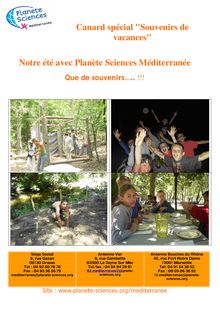 Notre été avec Planète Sciences Méditerranée Canard spécial ...