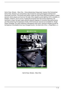 Call of Duty Ghosts 8211 Xbox One Video Game Review