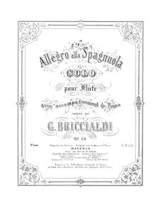 Partition de piano et flûte , partie, Allegro alla Spagnuola, Op.69