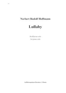 Partition complète, Lullaby, für Klavier solo, Hoffmann, Norbert Rudolf