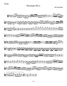 Partition de viole de gambe, Overture No.1, G Major, Dunn, Bart