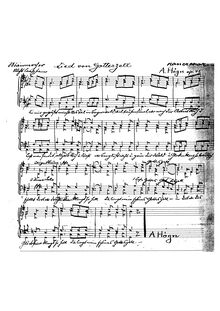 Partition Complete manuscript, Lied von Gotteszell, G major, Högn, August