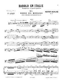 Partition de viole de gambe, Harold en Italie, Symphonie avec un alto principal en 4 parties