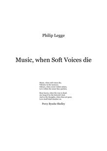 Partition , Music, when Soft voix die, 2 Partsongs, E♭ major; G major