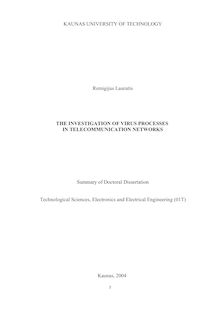 Virusinių procesų analizė telekomunikacijų tinkluose ; The investigation of virus processes in telecommunication networks