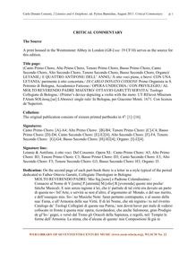 Partition Critical Commentary of Op.11, Letanie e Quattro Antifone dell  Anno