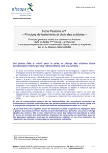 Fiche Piratome 1: Principes de traitement et choix des antidotes 01/12/2010