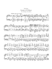 Partition complète, Piano Sonata No.9 en B major, Schubert, Franz par Franz Schubert