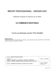 Expression française et ouverture sur le monde 2005 BP - Coiffure option coloriste-permanentiste