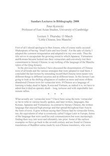 Sandars Lectures in Bibliography 2008 Peter Kornicki Professor of ...