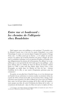 Entre rue et boulevard : les chemins de l allégorie chez Baudelaire - article ; n°134 ; vol.36, pg 55-65