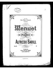 Partition complète, Menuet, Op.20, F major, Barili, Alfredo