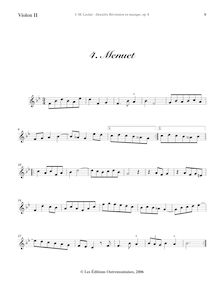 Partition violon 2, Deuxième récréation de musique, Suite for 2 flutes or violins and basso continuo