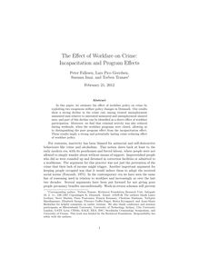 The Effect of Workfare on Crime: Incapacitation and Program Effects
