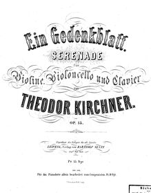 Partition complète, Ein Gedenkblatt, Op.15, Kirchner, Theodor
