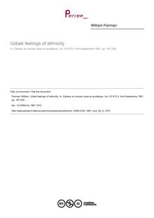 Uzbek feelings of ethnicity - article ; n°2 ; vol.22, pg 187-229
