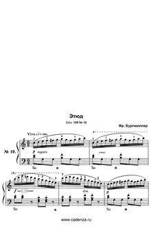 Partition , La Vélocite, 18 Etudes, Op.109, Burgmüller, Friedrich