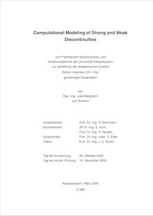 Computational modeling of strong and weak discontinuities [Elektronische Ressource] / von Julia Mergheim