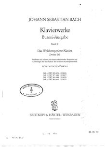 Partition préludes et Fugues Nos.1–12, BWV 870–881, Das wohltemperierte Klavier II par Johann Sebastian Bach