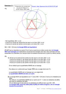 Corrigé d exercice de maths en geometrie