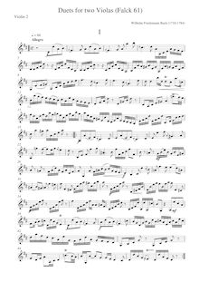 Partition violon 2, duos pour Two altos, Sonaten für Zwei Bratschen