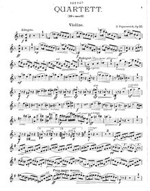 Partition violon, Piano quatuor, Op.25, D minor, Pejačević, Dora