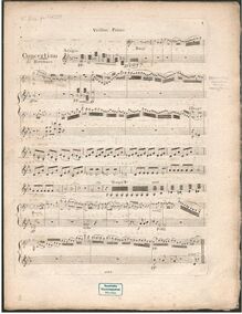 Partition violons I, Concertino pour clarinette et orchestre, Op.27