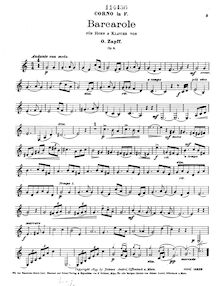 Partition cor , partie (alternate), Barcarole pour violoncelle et Piano, Op.4