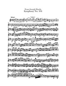 Partition violons I, Symphony No.101 en D major “pour Clock”, Sinfonia No.101 “Die Uhr”