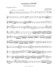 Partition clarinette 1, Symphony No.29, B♭ major, Rondeau, Michel par Michel Rondeau