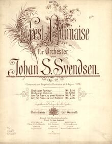 Partition couverture couleur, Fest-Polonaise, Op.12, Svendsen, Johan