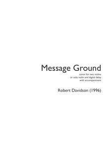 Partition violon version - partition complète, Message Ground, Davidson, Robert