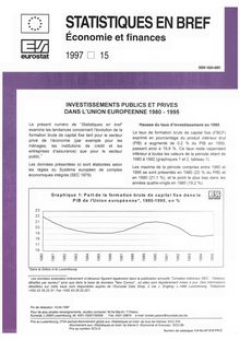 Investissements publics et privés dans l Union européenne 1980-1995
