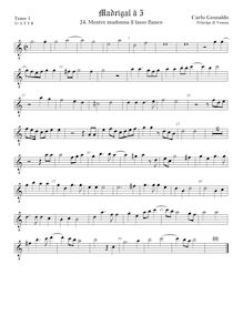 Partition ténor viole de gambe 2, octave aigu clef, madrigaux, Book 1 par Carlo Gesualdo