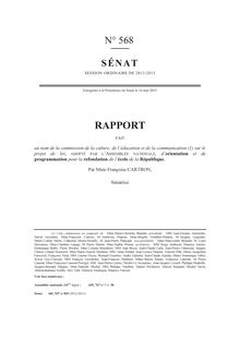 Rapport du projet de loi d’orientation et de  programmation pour la refondation de l’école de la République (adopté)