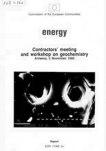Contractors  meeting and workshop on geochemistry