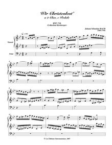 Partition Wir Christenleut’ a 2 Clav. e Pedale, BWV 710, choral préludes