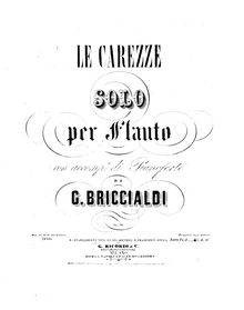 Partition Score et flûte , partie, Le Carezze, Op.79, Briccialdi, Giulio