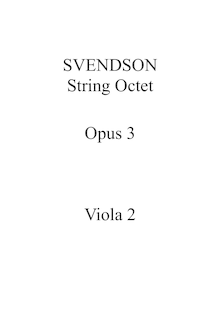 Partition viole de gambe 2, Octet, Op.3, Svendsen, Johan par Johan Svendsen
