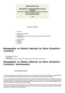 Monographie ou Histoire Naturelle du Genre Groseillier